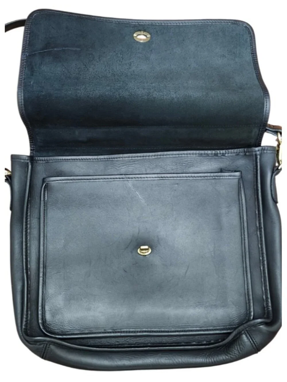 Vintage Coach Legacy Willis Black Leather Messenger Briefcase Bag Made in USA
